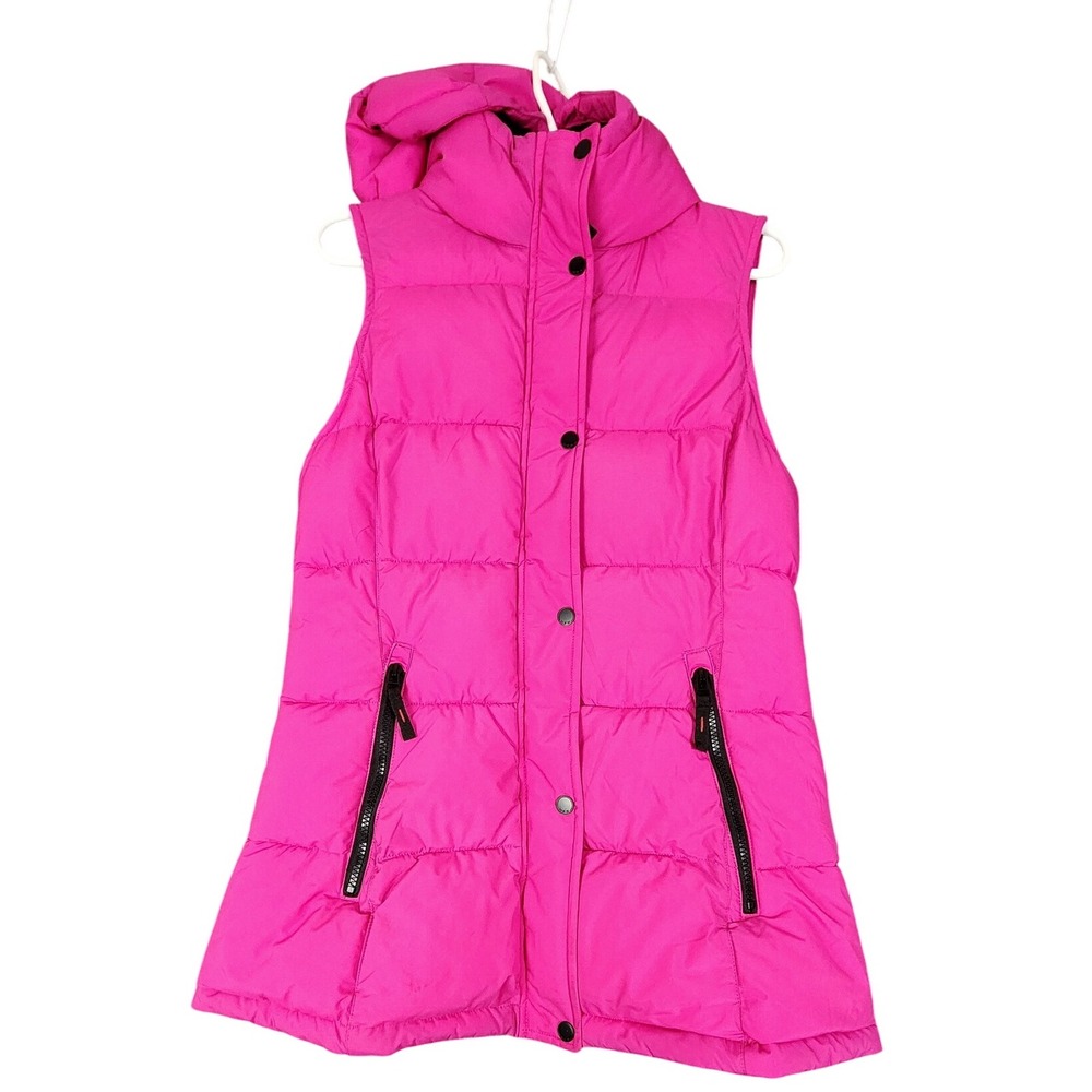 HFX Outdoor Puffer Vest Womens S/P Pink Hooded Sleeveless Padded Jacket